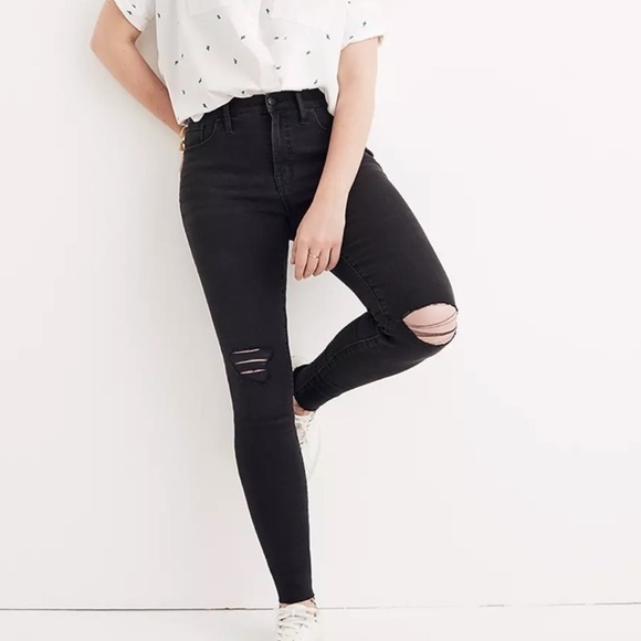 Madewell 9" Mid-Rise Skinny Jeans in Black Sea size 27 - Picture 3 of 15